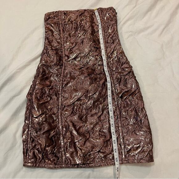 Redemption Womens NWT Textured Rose Gold Mini Tube Dress sz 36 IT 0 US - Picture 12 of 16